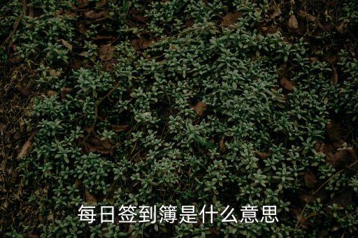 每日簽到簿是什么意思