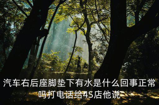 S商店的她，汽車右后座腳墊下有水是什么回事正常嗎打電話給4S店他說