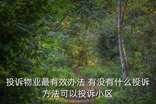 投訴物業(yè)最有效辦法 有沒有什么投訴方法可以投訴小區(qū)