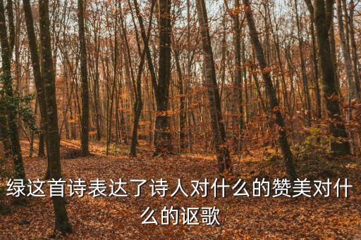 綠這首詩表達了詩人對什么的贊美對什么的謳歌