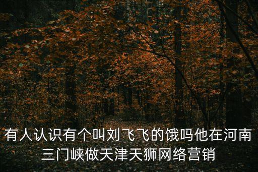 有人認(rèn)識有個叫劉飛飛的餓嗎他在河南三門峽做天津天獅網(wǎng)絡(luò)營銷