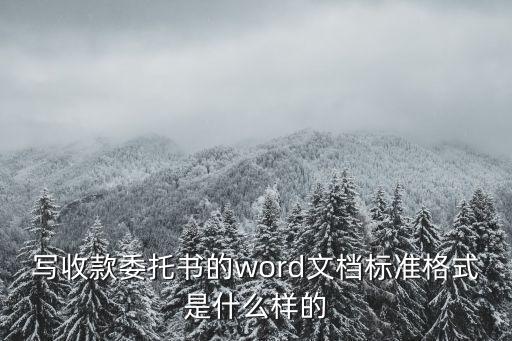 收款委托書模板，寫收款委托書的word文檔標準格式是什么樣的