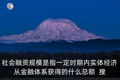 社會融資規(guī)模，社會融資規(guī)模是指一定時期內(nèi)實體經(jīng)濟從金融體系獲得的什么總額  搜
