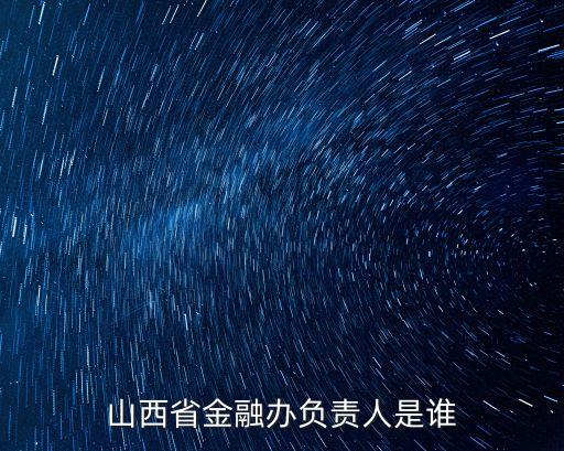 山西省金融辦負責人是誰