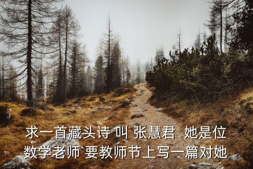 求一首藏頭詩(shī) 叫 張慧君  她是位數(shù)學(xué)老師 要教師節(jié)上寫一篇對(duì)她