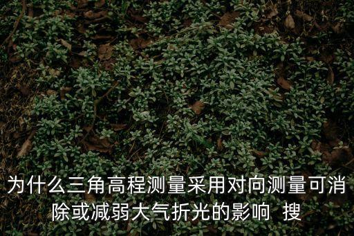 對向，為什么三角高程測量采用對向測量可消除或減弱大氣折光的影響  搜