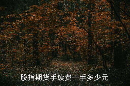 股指期貨手續(xù)費一手多少元