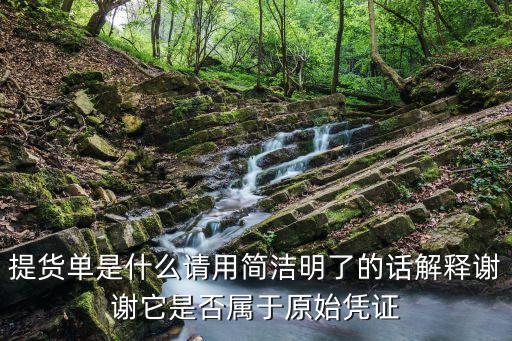 提貨單是什么請用簡潔明了的話解釋謝謝它是否屬于原始憑證