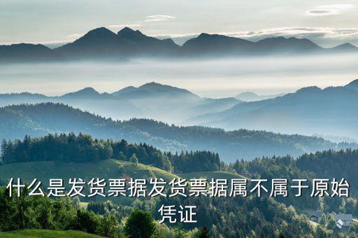 什么是發(fā)貨票據(jù)發(fā)貨票據(jù)屬不屬于原始憑證