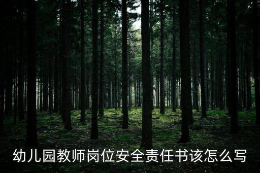 幼兒園教師崗位安全責(zé)任書該怎么寫