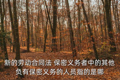 新的勞動(dòng)合同法 保密義務(wù)者中的其他負(fù)有保密義務(wù)的人員指的是哪