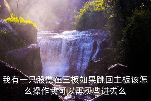 我有一只股票在三板如果跳回主板該怎么操作我可以再買些進(jìn)去么