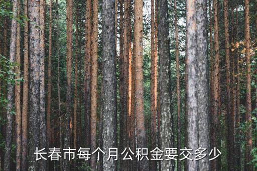 長(zhǎng)春市每個(gè)月公積金要交多少