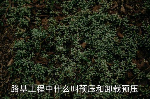 路基工程中什么叫預(yù)壓和卸載預(yù)壓