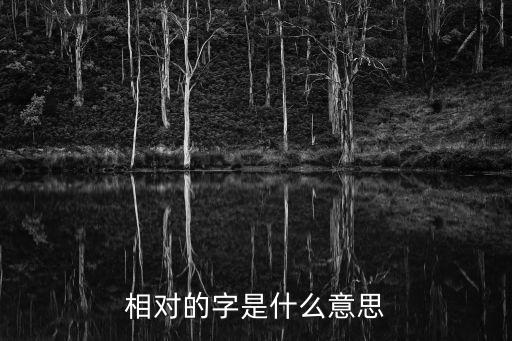 相對(duì)的字是什么意思