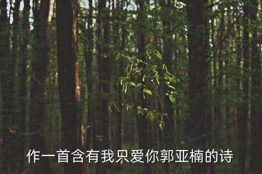 作一首含有我只愛你郭亞楠的詩