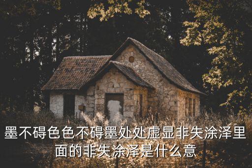 墨不礙色色不礙墨處處虛顯非失涂澤里面的非失涂澤是什么意