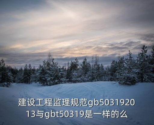 建設工程監(jiān)理規(guī)范gb503192013與gbt50319是一樣的么