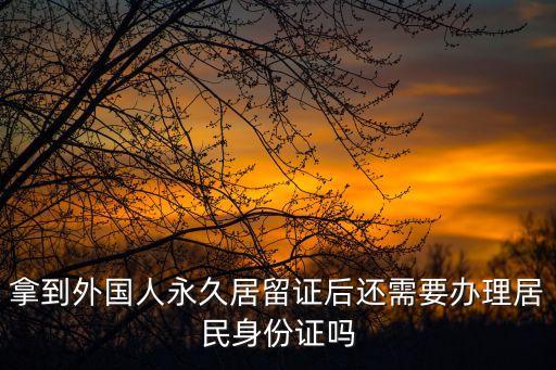 拿到外國(guó)人永久居留證后還需要辦理居民身份證嗎