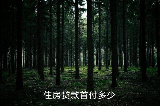 住房貸款首付多少