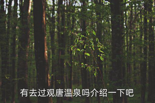 有去過(guò)觀唐溫泉嗎介紹一下吧