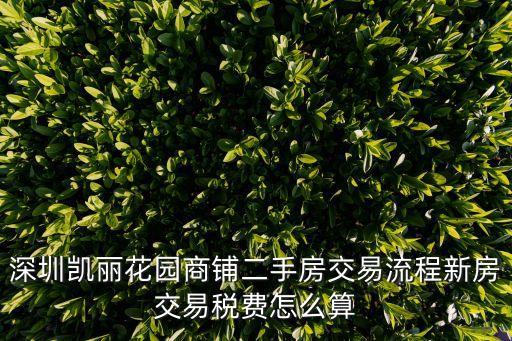深圳凱麗花園商鋪二手房交易流程新房交易稅費怎么算