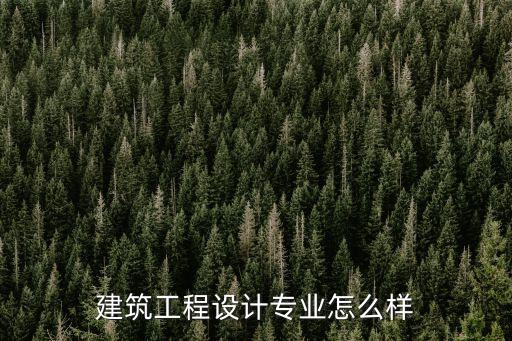 建筑工程設(shè)計(jì)專(zhuān)業(yè)怎么樣