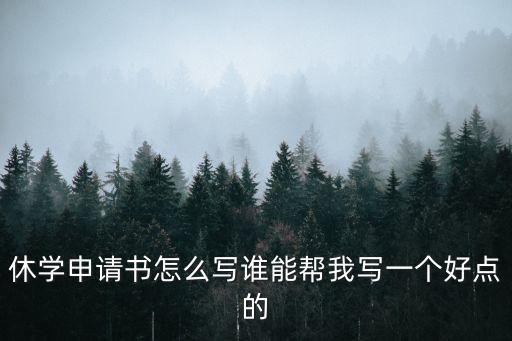 休學(xué)申請(qǐng)書怎么寫誰(shuí)能幫我寫一個(gè)好點(diǎn)的