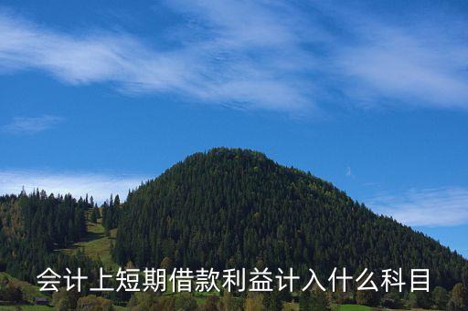 短期借款科目，短期貸款屬于哪個會計科目