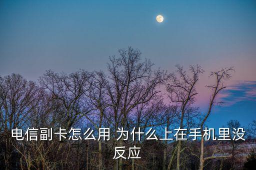 電信副卡怎么用 為什么上在手機(jī)里沒反應(yīng)