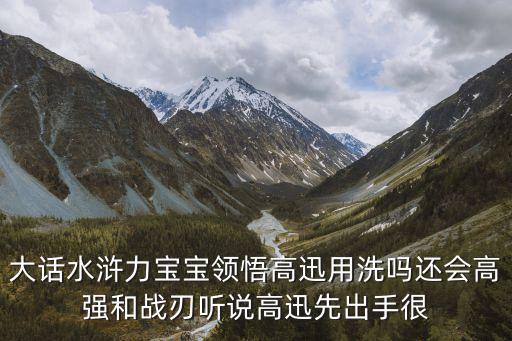 大話水滸力寶寶領(lǐng)悟高迅用洗嗎還會高強和戰(zhàn)刃聽說高迅先出手很