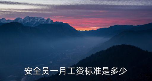 安全員一月工資標(biāo)準(zhǔn)是多少