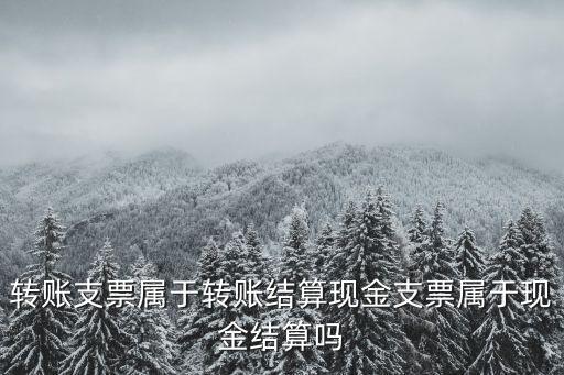 轉(zhuǎn)賬支票屬于轉(zhuǎn)賬結(jié)算現(xiàn)金支票屬于現(xiàn)金結(jié)算嗎