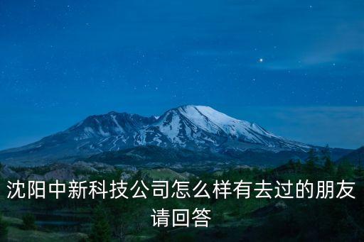 沈陽中新科技公司怎么樣有去過的朋友請回答