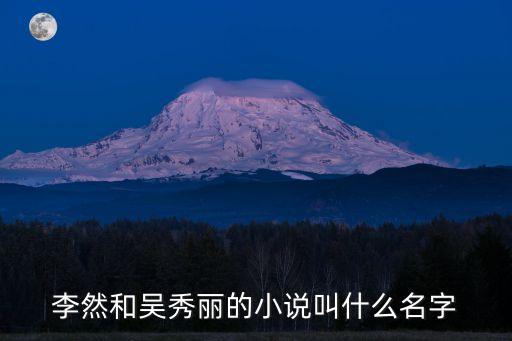 吳秀麗，李然和吳秀麗的小說叫什么名字