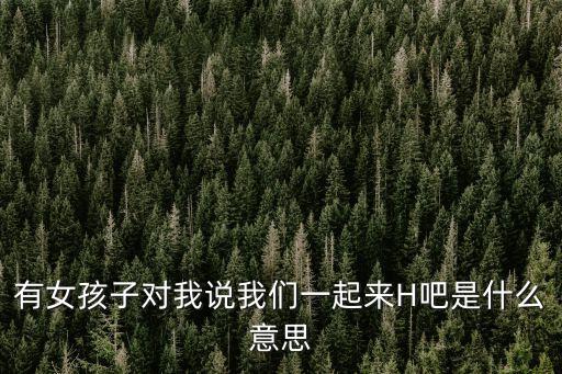有女孩子對我說我們一起來H吧是什么意思