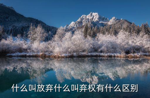 棄權(quán)，什么叫放棄什么叫棄權(quán)有什么區(qū)別