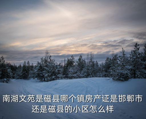 南湖文苑，南湖文苑是磁縣哪個(gè)鎮(zhèn)房產(chǎn)證是邯鄲市還是磁縣的小區(qū)怎么樣