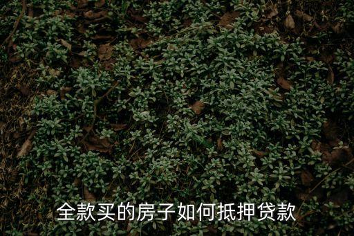 全款買的房子如何抵押貸款