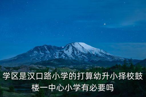 學區(qū)是漢口路小學的打算幼升小擇校鼓樓一中心小學有必要嗎