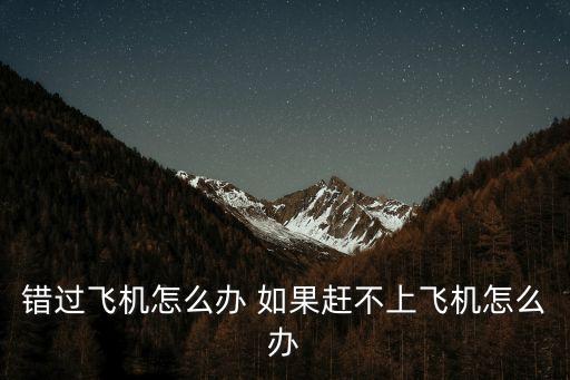 錯過飛機怎么辦 如果趕不上飛機怎么辦