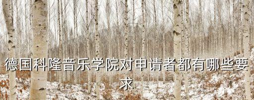 德國科隆音樂學(xué)院對申請者都有哪些要求
