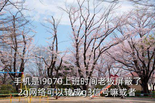 張云東，手機是i9070上班時間老板屏蔽了2g網絡可以轉成g3信號嘛或者
