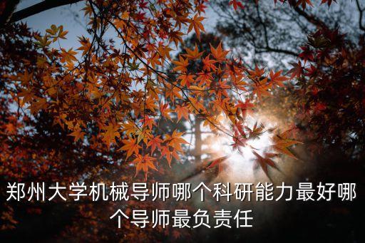 鄭州大學(xué)機(jī)械導(dǎo)師哪個科研能力最好哪個導(dǎo)師最負(fù)責(zé)任