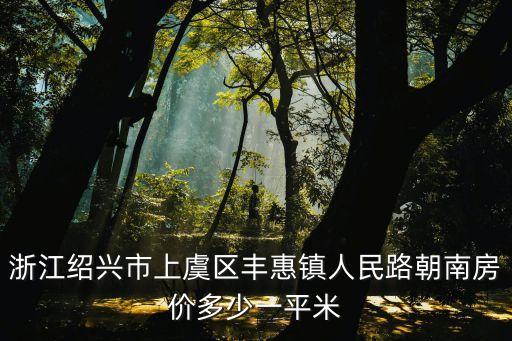 浙江紹興市上虞區(qū)豐惠鎮(zhèn)人民路朝南房價多少一平米