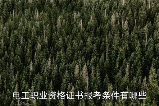 電工報考條件，考電工證需什么條件