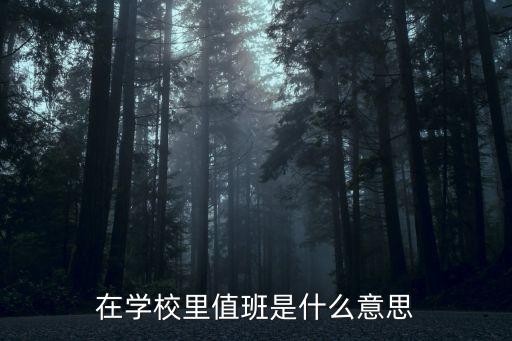 值班是什么意思，在學校里值班是什么意思