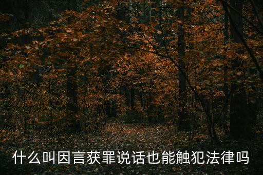 什么叫因言獲罪說話也能觸犯法律嗎