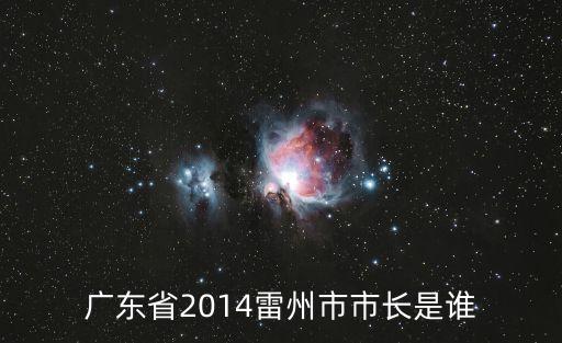 吳國雄，廣東省2014雷州市市長是誰