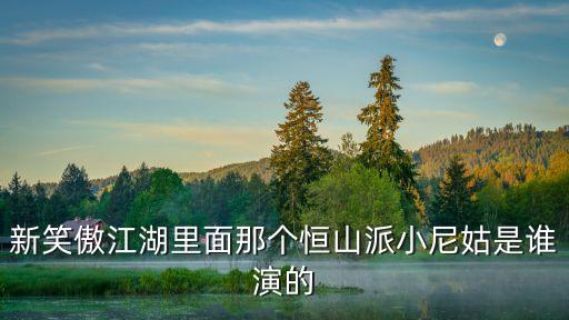 新笑傲江湖里面那個(gè)恒山派小尼姑是誰演的